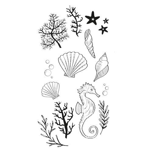Sizzix Clear Stamps Set Ocean Elements by Lisa Jones, Multicolor, One Size