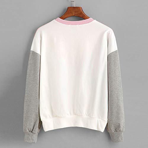 Clearance!Dressin_Women's Long Sleeve Fashion Casual Patchwork Sweatshirt Pullover Tops