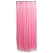Stepupgirl Hair Extension 23 Inch Straight Synthetic Full Head Clip in Hairpiece Wig (Pink)