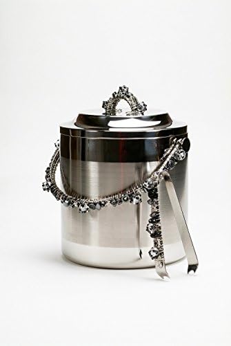 Wire Wrapped Stainless Steel Double Wall Ice Bucket 3.5 Liters with Matching Tongs