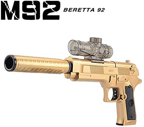 ZHENDUO Electric Jinming M92 Toy Gun 7-8mm for Child & Adults Toy Guns Outdoor CS Hobbies Cosplay (Gold)