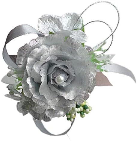 Arlai Wrist Corsage wristband Roses Wrist Corsage for Prom, Party, Wedding Silver