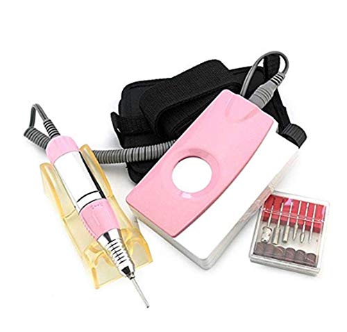 Luxury Electric Nail Drill Machine 25000rpm,Portable and rechargeable LCD Display Safe And Durable Manicure Tools For Beauty Salons/Family,8.6x3.1x13.5cm,Pink