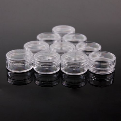 Wowlife Clear Empty Plastic Cosmetic Containers 5 Gram Size Pot Jars Eyshadow Container Lot - Pack of 50/100/200/300 Pcs (50 Pcs)