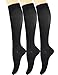 Yomandamor Women's Mild(8-15 mmHg) Compression Socks(3 Pair Packs) Size 9-11 (Assorted) (9-11, Black)