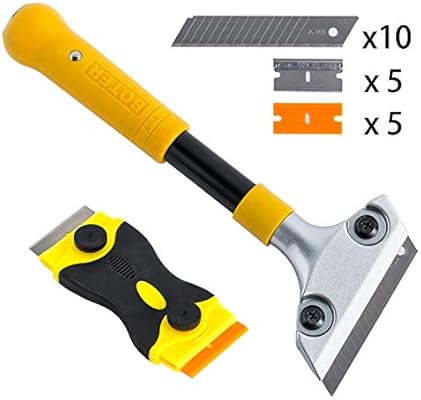 Mjamjl Heavy Duty 4 Inch Razor Blade Scraper With Long Handle