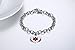 BBX JEWELRY Women's Stianless Steel Medical Alert ID Bracelets with Link Chain Heart Charms Bracelets-Free Engraving,7.5 inch