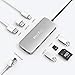 HooToo USB C Hub, 8-in-1 USB C Adapter with 4K HDMI, 100W Power Delivery, USB 3.0 Ports, 1Gbps Ethernet Port and SD/TF Card Readers for MacBook/Pro/Air, iPad Pro, Type-C Laptops and More (Silver)