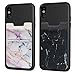 Cell Phone Card Holder, Stick on Wallet for Back of Phone, 3M Adhesive Ultra Slim Phone Pocket ID Credit Card Holder Sleeves Pouch Compatible Phone, Samsung Galaxy, All Smartphones - 2Pack (Marble)
