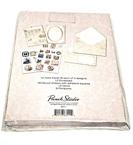 Punch Studio DIY Ephemera Collection Create a Card Kit (63111), Makes 12 Custom Cards