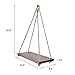 ASLINY Distressed Wood Hanging Swing Rope Floating Shelves (Brown - Dark Walnut - Great Finishes)