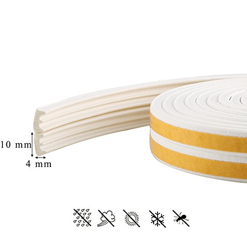 Door Weather Stripping, Dayree 2pcs 5m E Type EPDM Window Seal Strip with Strong Tape for Door, Window, Garage and Cabinet Dustproof, Anti-Collision - Thumbnail 5