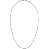 JIAJIA Women's June Moonstone Beaded Necklace, Moonstone, Off White, One Size