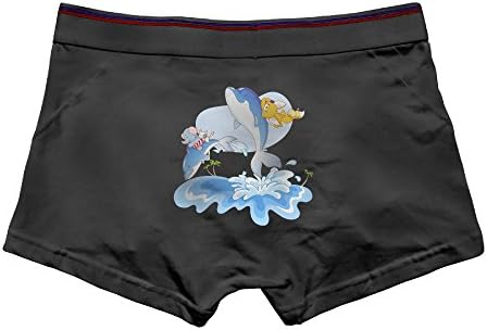 Grass8 Cartoon Sea World Fashion Cotton Men's Underwear Pants Cotton Opening Waist Shorts Homme Sexy Men's Underwear L Black