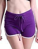 HDE Women's Retro Fashion Dolphin Running Workout Shorts (Purple, Medium)