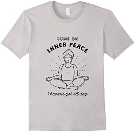 Men's Come On, Inner Peace - Funny Yoga Meditation Tee Large Silver