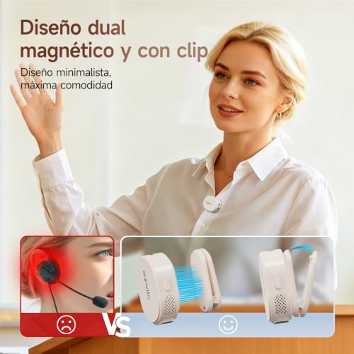 Portable Bluetooth Speaker Voice Amplifier with 1 Wireless Microphone for Headphones, Mini Rechargeable Voice Amplifier for Teachers (Single Microphone)