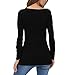 Tulucky Women's Deep V Neck Tee Shirts Long Sleeve Cute Unique Cross Wrap Tops (XXL, Black)