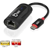 SIIG SuperSpeed USB Type C to Gigabit Ethernet Adapter - 10/100/1000 Mbps LAN adapter for Windows and Mac Systems, Thunderbolt 3 (Black)