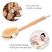 Dry Brushing Body Brush Natural Bora and Horse Bristles Wooden Detachable Long handle, Foot File Set For Exfoliating, Cellulite Remove, Lymphatic Drainage Massager, Shower Back Scrubber Exfoliator