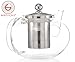 GROSCHE - Joliette Borosilicate Glass Teapot with Stainless Steel Infuser - 5 Cup Glass Teapot with Removable Strainer for Loose Leaf & Herbal Tea, Dishwasher Safe, 42 oz