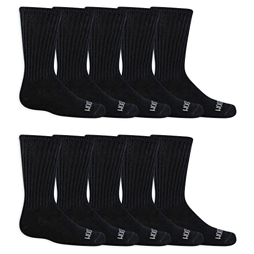 Fruit of the Loom Boys' Dual Defense Crew Socks (10 Pack)