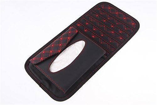 Andy Baby Auto Accessories Car Sun Visor Car Tissue Box Cover Holder Paper Napkin Clip Red&amp;black