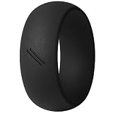 ThunderFit Silicone Wedding Ring for Men, Rubber Wedding Band (Black, 11.5-12 (21.3mm))