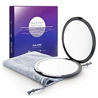 Magnifying Compact Mirror for Purses with 10X Magnification - Black Double Sided Travel Makeup Mirror, 4 Inch Small Pocket Mirror, or Purse Mirror. Distortion Free Folding Portable Compact Mirrors