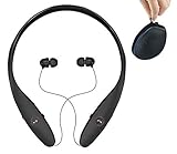 Bluetooth Headphone Wireless Neckband Retractable Wire and Sport Neckband Design with Hands-free Mic for iPhone Android LG Samsung and Other Devices