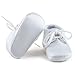 Delebao Baby Infant Lace Up Satin White Shoes Bootie Slippers Sneakers (6-9 Months, Shoes)