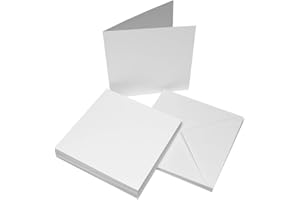 CRAFT UK LIMITED Craft UK 863 8 x 8 inch Card and Envelope pack of 25 - White,20.8 x 20.8 x 20.8 cm