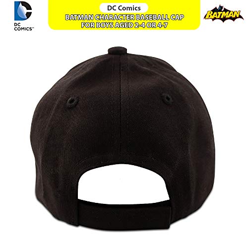 DC Comics Boys' Super Hero Baseball Cap - 3D Superman, Batman, Justice League Hat (2T-7), Size 2-4T, Batman Logo Embossed