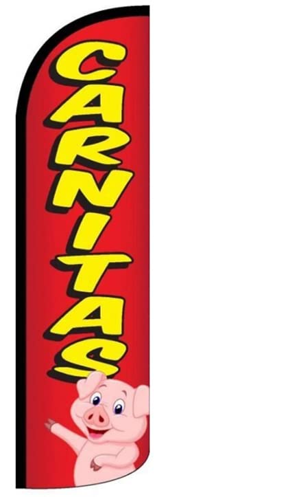 Photo 1 of 4 Less Co CARNITAS Windless Swooper Flag Feather Banner Sign 3x11.5 ft Tall (Flag Only) rq45