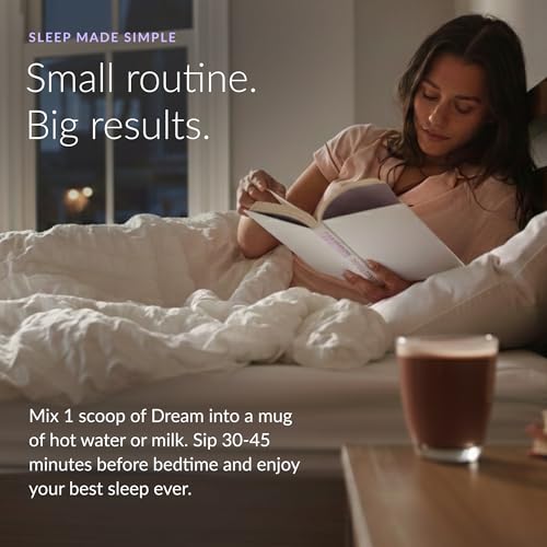 BEAM Dream Sleep Powder – Sleep Aid for Adults with Melatonin, Magnesium, L-Theanine, Reishi Mushroom & Apigenin Sleep Supplement, Sleepy Cocoa Bedtime Drink Mix, Cinnamon Cocoa Flavor, 30 Servings