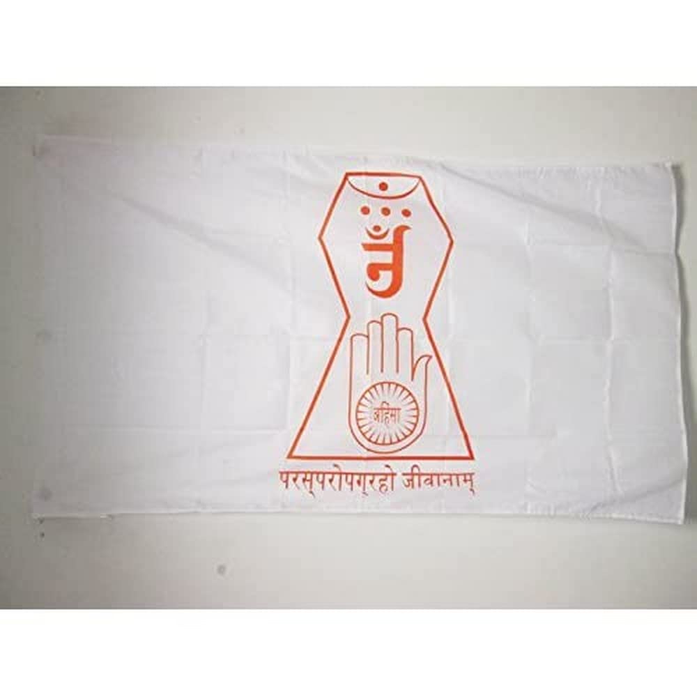AZ FLAG - Jainism Jain Cosmology Flag - 3x5 Ft - Jain dharma Banner with Sleeve - 100% Polyester - Fade Resistant - Vivid Colors - 3' x 5' Feet - 150x90 Cm