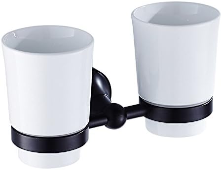 Dream Cloud Bathroom Accessories Brass Material Wall Mounted Toothbrush Holder Double Holder Black