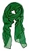 Love Lakeside Modern Chiffon Solid Color Silk Blend Oblong Scarf Kelly Green