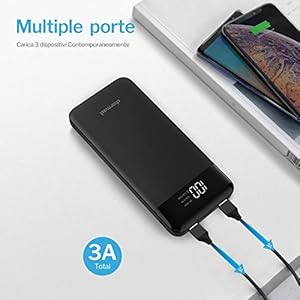 Power Bank 10400mAh, USB C Caricabatterie Portatile con LED Digitale Display Batteria Esterna Portatile con 2 ingressi e… - immagine 6