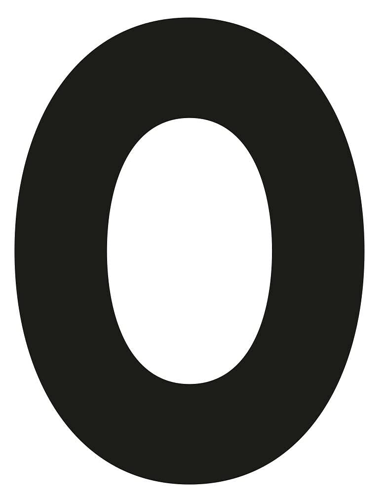 Merriway BH04048 (4 Pcs) Black Vinyl Stick-On Wheelie Bin Post Box Crate Dust Bin Letters 75mm (3 inch) Letter O - Pack of 4 Pieces