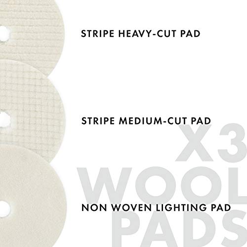 Amber & Hitch 6inch Polishing Pad Kit 5 Foam Buffing Pads, 3 Wool