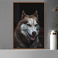 Framed Canvas Wall Art Pupper Animals Chic Dogs Multicolor Photography Urban - 16x24 inches