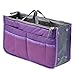 Potelin Women's Multifunction Cosmetic Handbag,Travel Thicken Double Zipper Organizer Wash Bag (1Pcs,Purple)