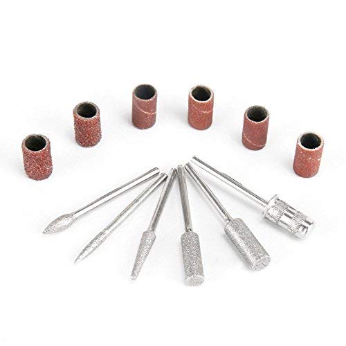 VOGUE Professional 6pcs Nail Art Drill File Diamond Bits Set Tool for Acrylic Manicure fits DREMEL 3/32