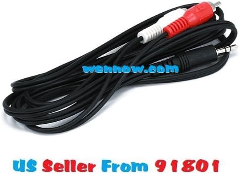 16ft 3.5mm Mini Plug to 2 RCA Male Stereo Audio Cable