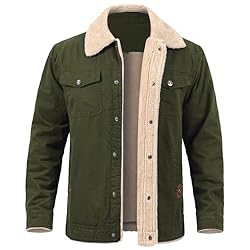 MANSDOUR Men's Winter Jacket Warm Sherpa Lined