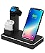 ZIKU Wireless Charger.6 in 1 Aluminum Alloy 80W 14A 5-Port USB Wireless Charging Stand Station Dock for Airpods 1/2 Apple Watch 4/3/2/1 iPhone X/XS/XR/Xs Max/8/8 Plus-Built-in Adapter(Black)