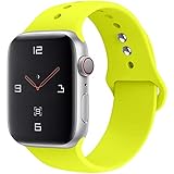 Sport Band Compatible with Apple Watch 38mm 40mm 42mm 44mm,Soft Silicone Strap Replacement Wristbands Compatible with Apple Watch Sport Series 4 Series 3 Series 2 Series 1 Nike+ Sports and Edition