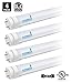 Hyperikon T8 LED Light Tube, 2ft, 8W (25W equivalent), 5000K (Crystal White Glow), Frosted Cover, Dual-end powered, DLC & UL- (Pack of 4)
