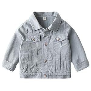 Baby jongens jeansjas kindervest denim jas jas lente zachte lange mouwen meisjes jeanskleding blauw 6-7 jaar